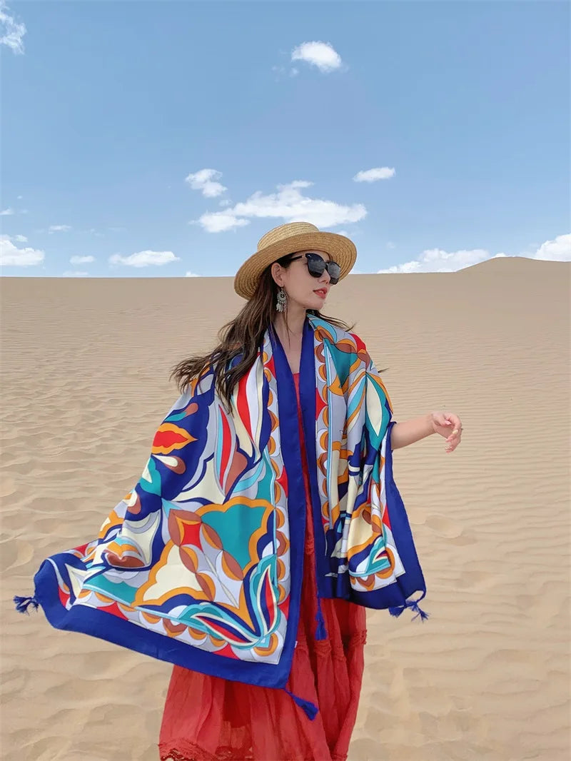 17 Styles 90x180cm Travel Beach Sunscreen Scarve Bikini Large Shawl Sarong Wrap Scarf Women Brazilian Swimsuit Bathing Cover-ups