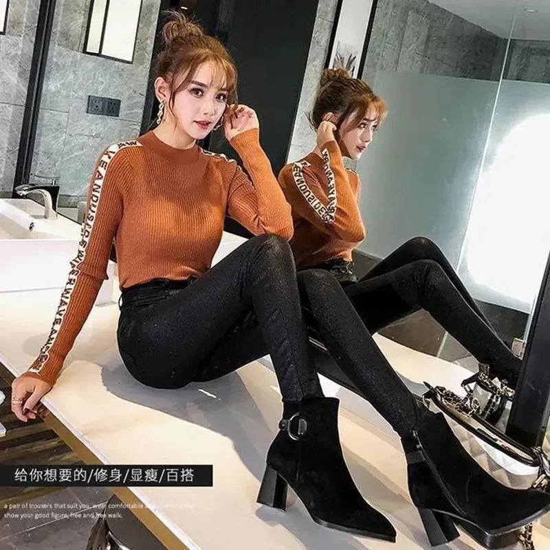 Add Velvet/No Velvet Black Faux PU Leather Pants Women's High Waist Stretch Leggings Autumn Winter Casual Skinny Pencil Trousers