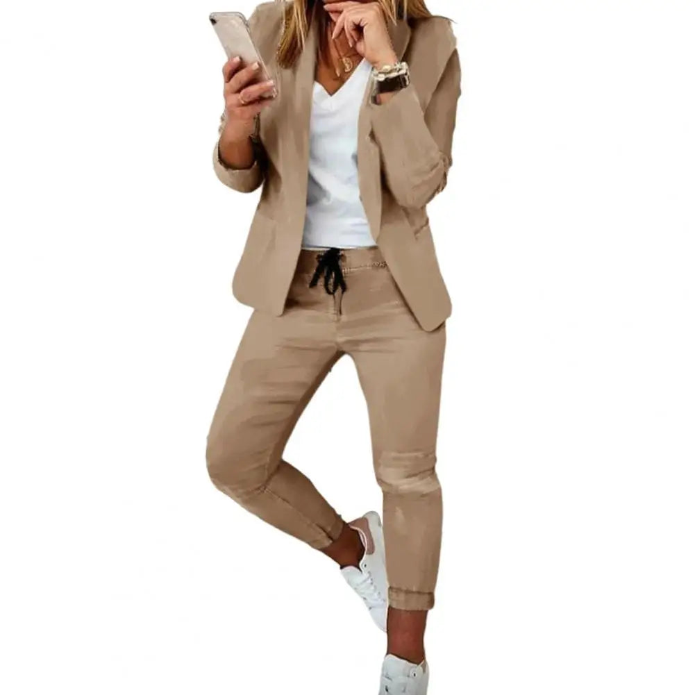 2023 Women Fashion Two Pieces Sets Office Wear Blazers Coat And Pants Female - Seprincess