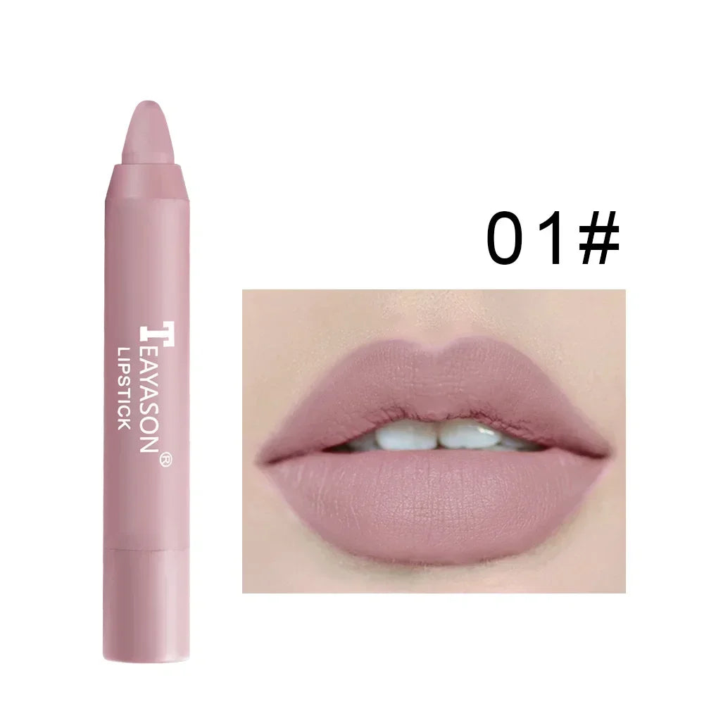 Nude Series Velvet Matte Lipstick Pencil Waterproof Long Lasting Red Lip Stick Non-Stick Cup Makeup Lip Tint Pen Cosmetic Makeup