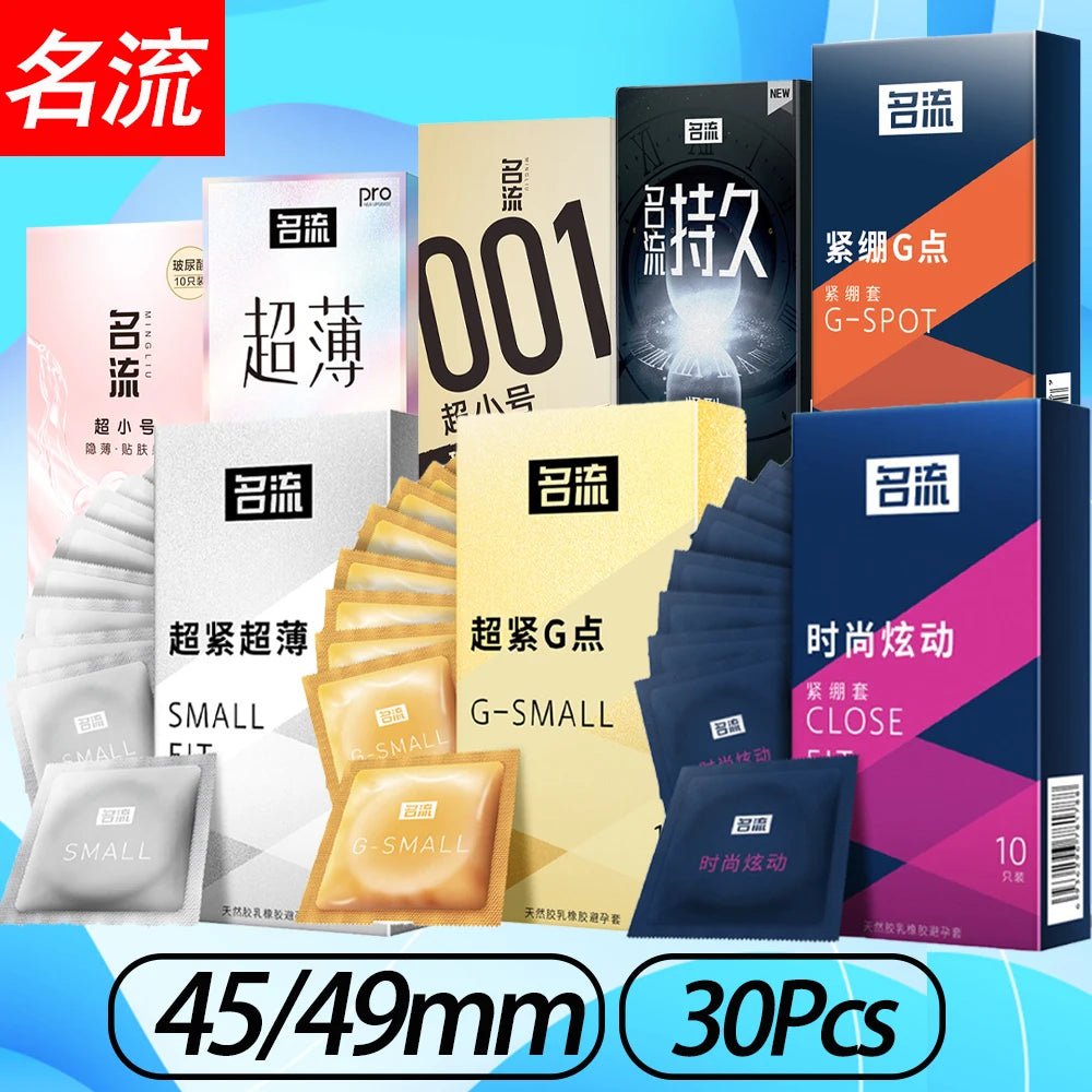 30pcs Ultra Thin Condoms for Men Anti Falling Off 45mm 49mm Small Size Penis Sleeve Slim Fit Sex Toys Condom Couples Sex Tools - Seprincess