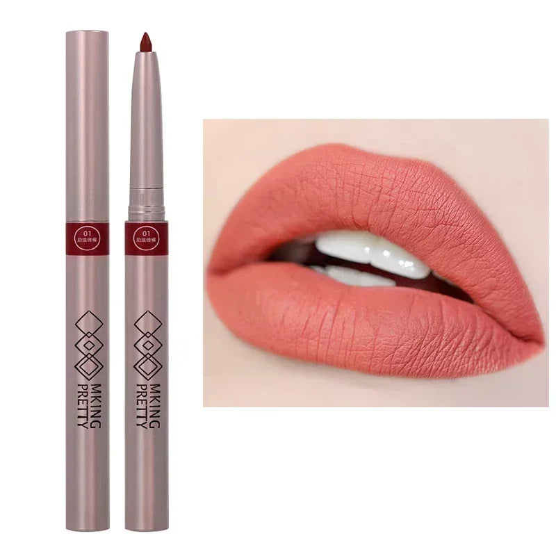 Nude Brown Lipliner Pen Waterproof Sexy Red Matte Contour Tint Lipstick Lasting Non-stick Cup Lipliner Pen Lips Makeup Cosmetic