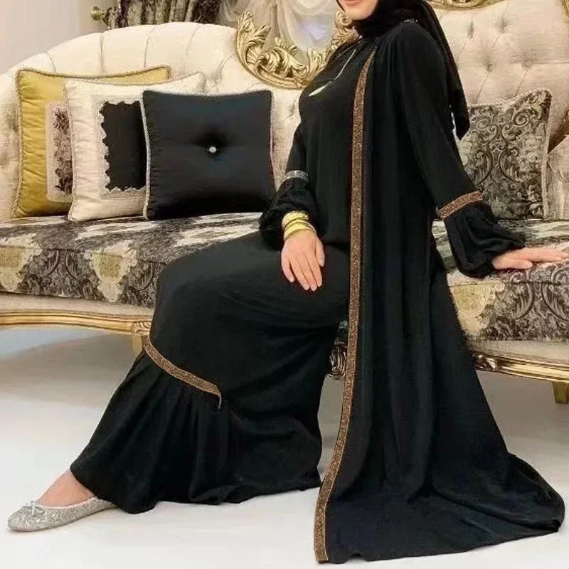 Eid Abaya Dubai Modest Turkey Muslim Long Dress for Women Arabic Sequin Islamic Dresses Evening Party Gown Moroccan Kaftan Robe - Seprincess