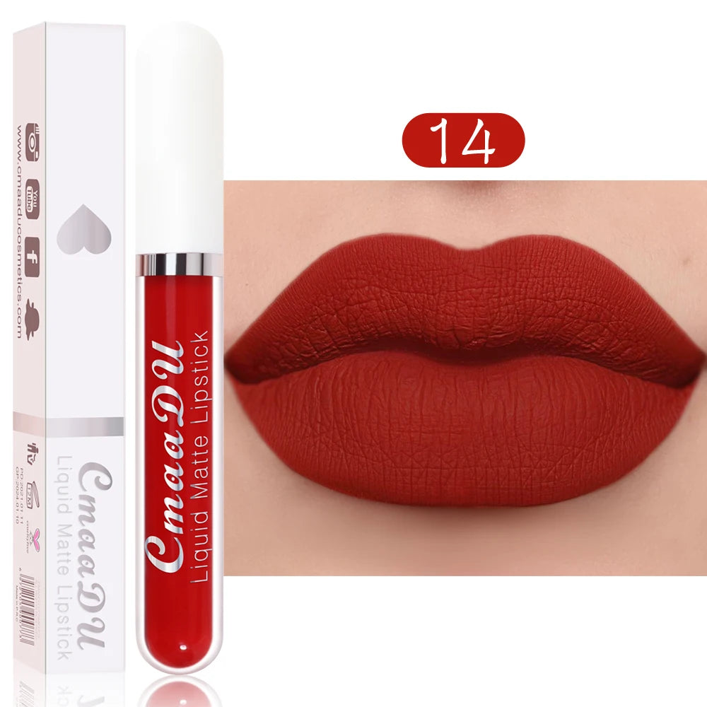 CmaaDu 18 Matte Mist Lip Glaze Long-lasting waterproof Moisturizing Lip Gloss Natural Healthy Lipstick - Seprincess