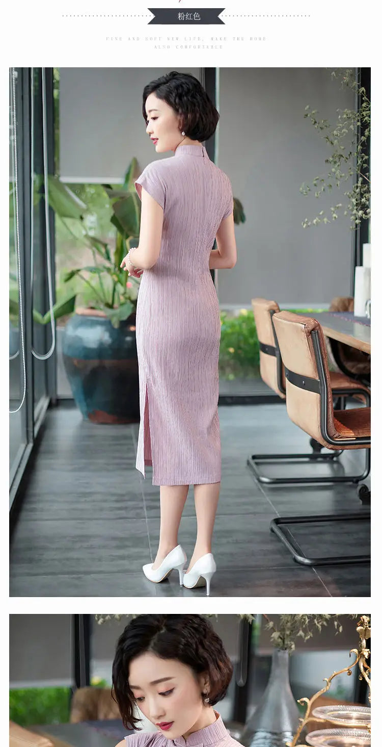 Qipao Modified Cheongsam Women's 2023 Summer Chinese Cheong Sam Retro Tang Style Short Sleeve Stand Collar Vintage Dress Woman - Seprincess