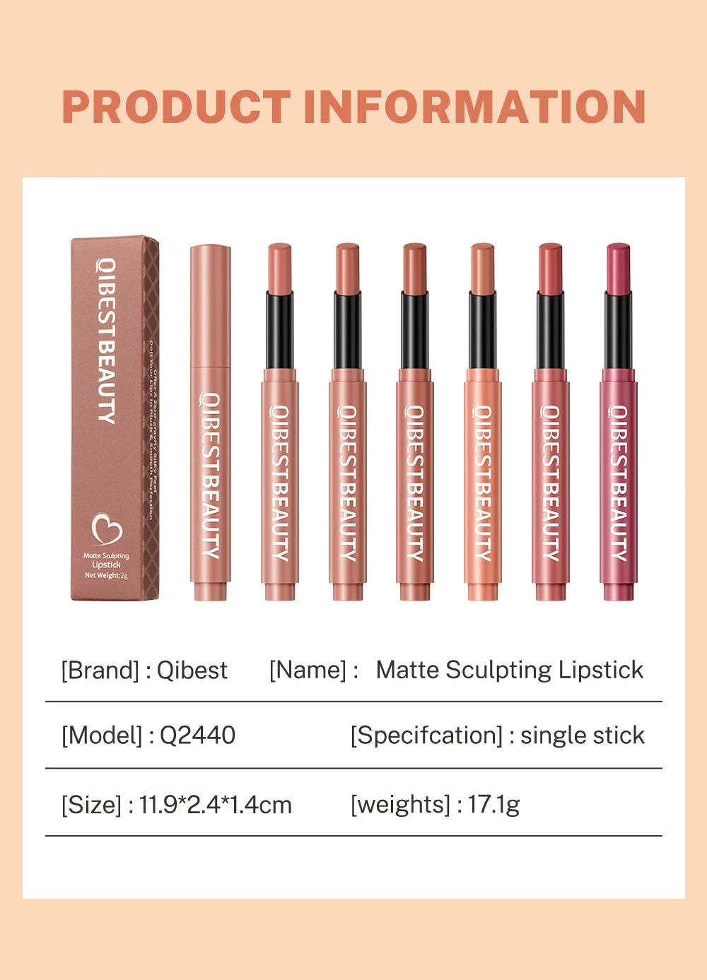 QIBEST Matte Lipstick Pen Lip Balm Moisturising Long Lasting Sexy Lip Tint Non-Stick Cup Sculpting Lipstick Lipliner Lips Makeup - Seprincess