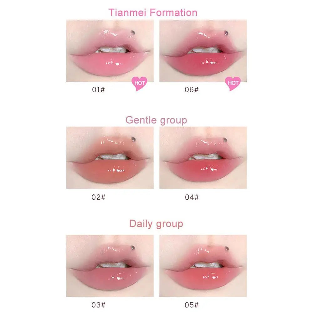 1pcs Flortte Love Shape Lipstick Flower Jelly Water Lip Gloss Clear Light Hydrating Lip Tints Non-stick Cup Korea Cosmetic - Seprincess