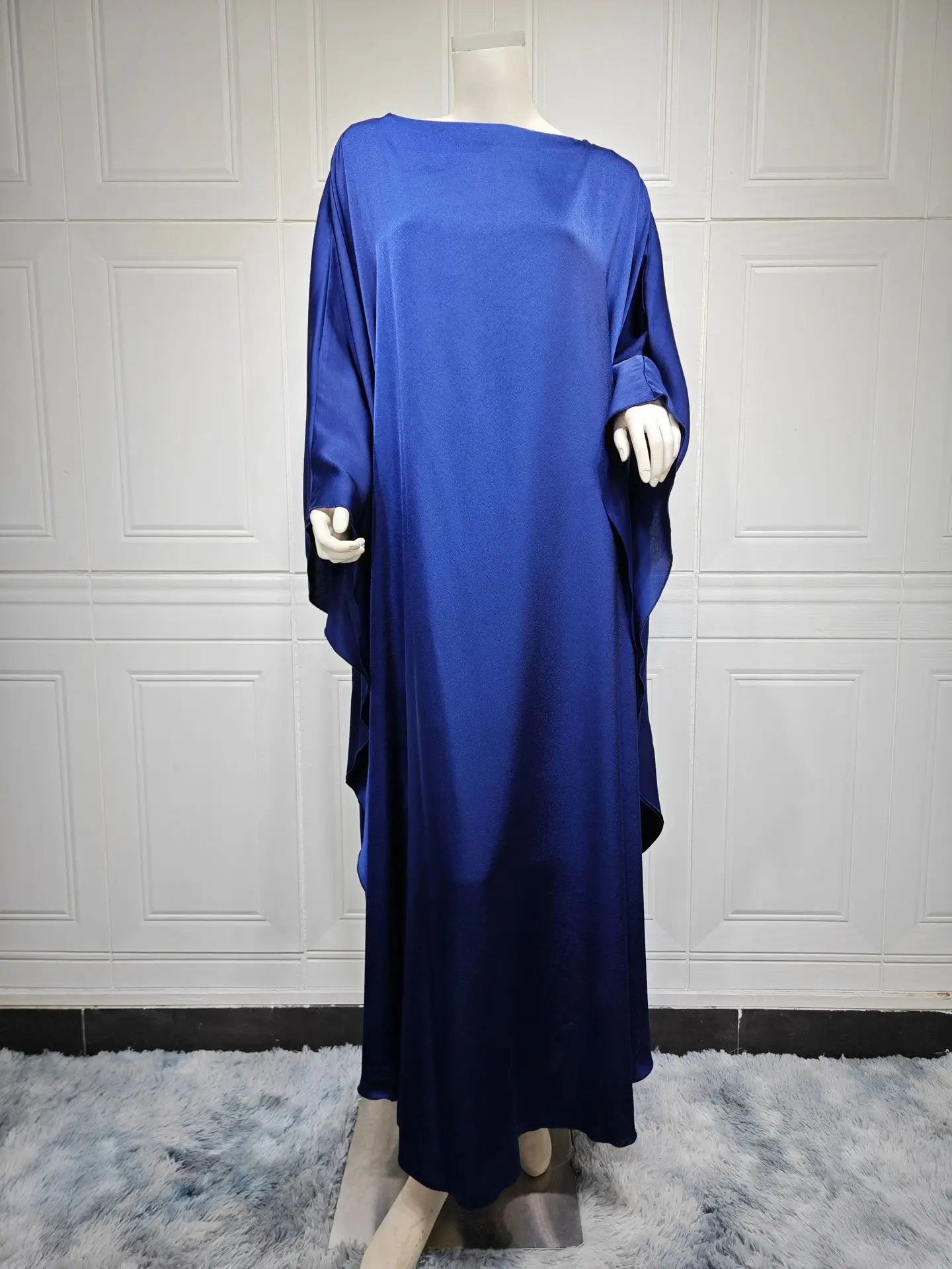 Shiny Satin Abaya Butterfly Dress Simple Saudi Muslim Abayas Dubai 2024 Luxury African Dresses for Women Turkish Islamic Clothes - Seprincess