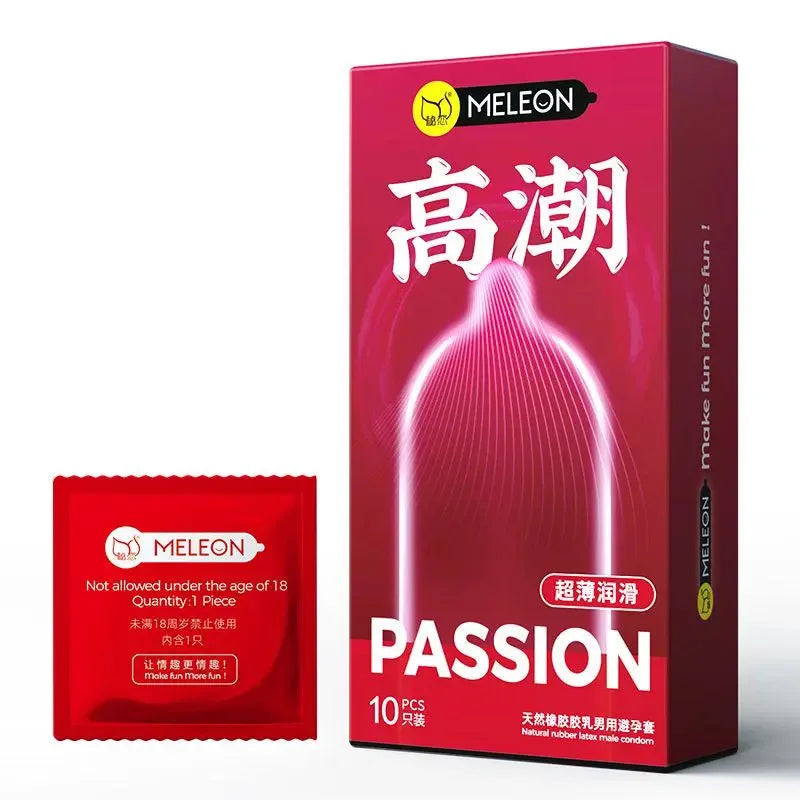 10pcs Condom Pellets Stimulating Ultra Thin Lubricating Natural Latex Hyaluronic Acid Penis Sleeves Male Adult Sex Products - Seprincess