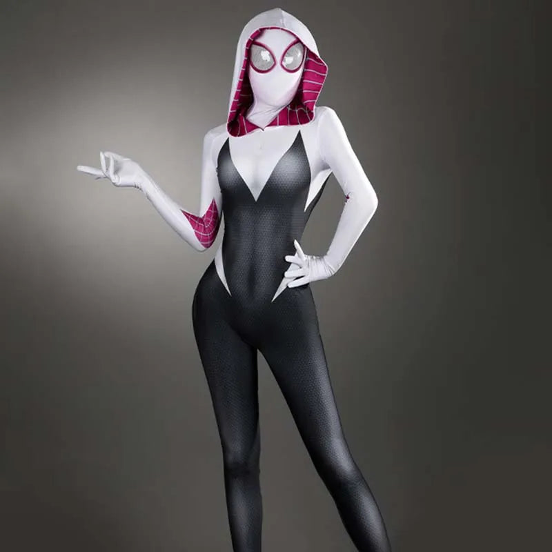 Spiderman Costume Adult Superhero Spider Gwen Miles Morales Spider Man Cosplay Costume Bodysuit Halloween Women Costume - Seprincess