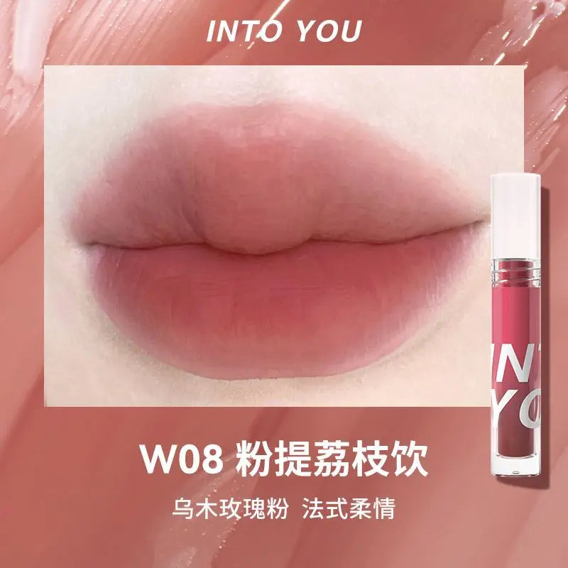 INTO YOU Beauty Water Mist Lip Glaze Lasting Non-stick Cup Matte Mousse Lipstick Natural Nude Color Sexy Lips Makeup Maquiagem - Seprincess