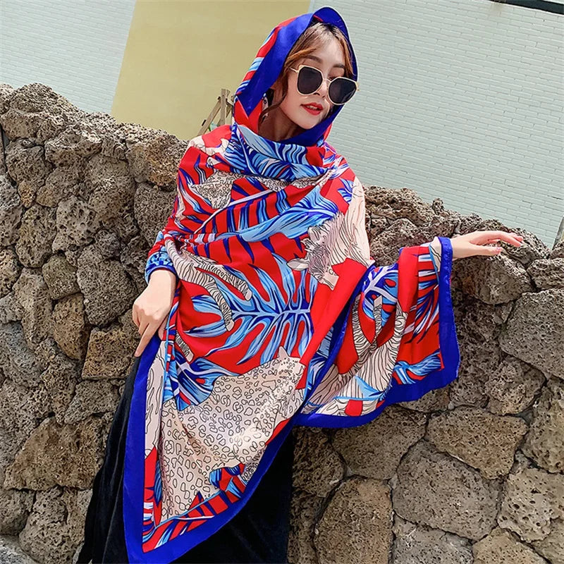 140x180cm Celebrity With The Same Cover-Ups Women Large Beach Dress Bikini Bathing Swimwear Sunburn Protection Sarong Wrap Scarf