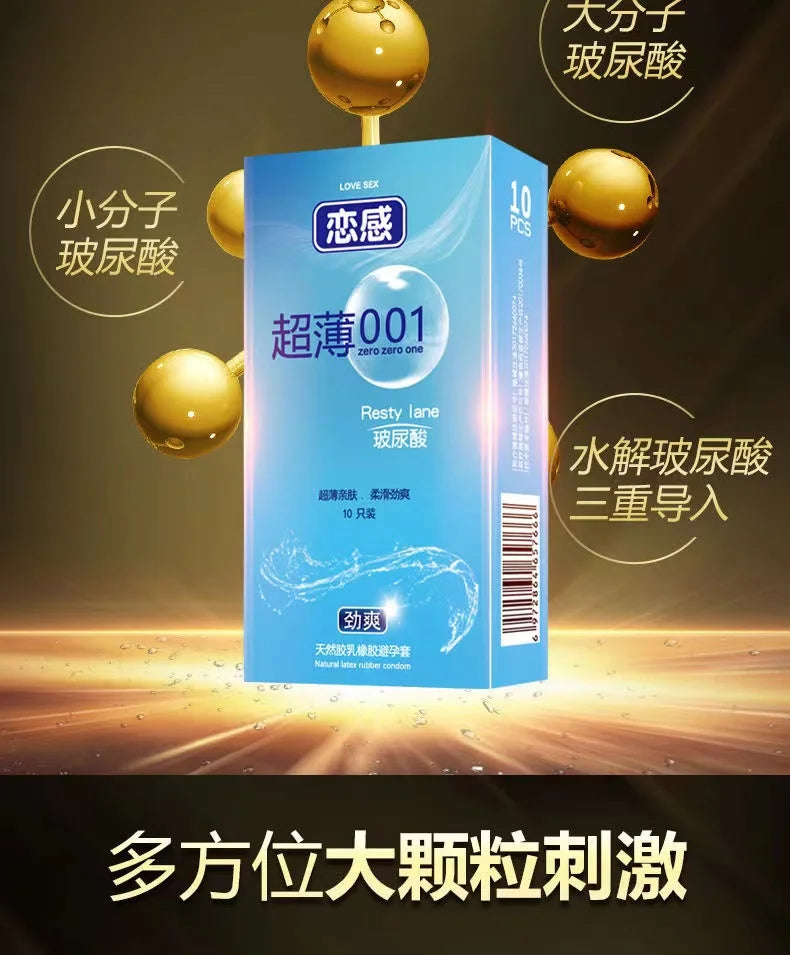 Ultra Thin Condoms Long-lasting For Men Sex Ejaculation Delay Latex Condom Hyaluronic Acid 0.01 Penis Sleeve For Adults Sex Love - Seprincess