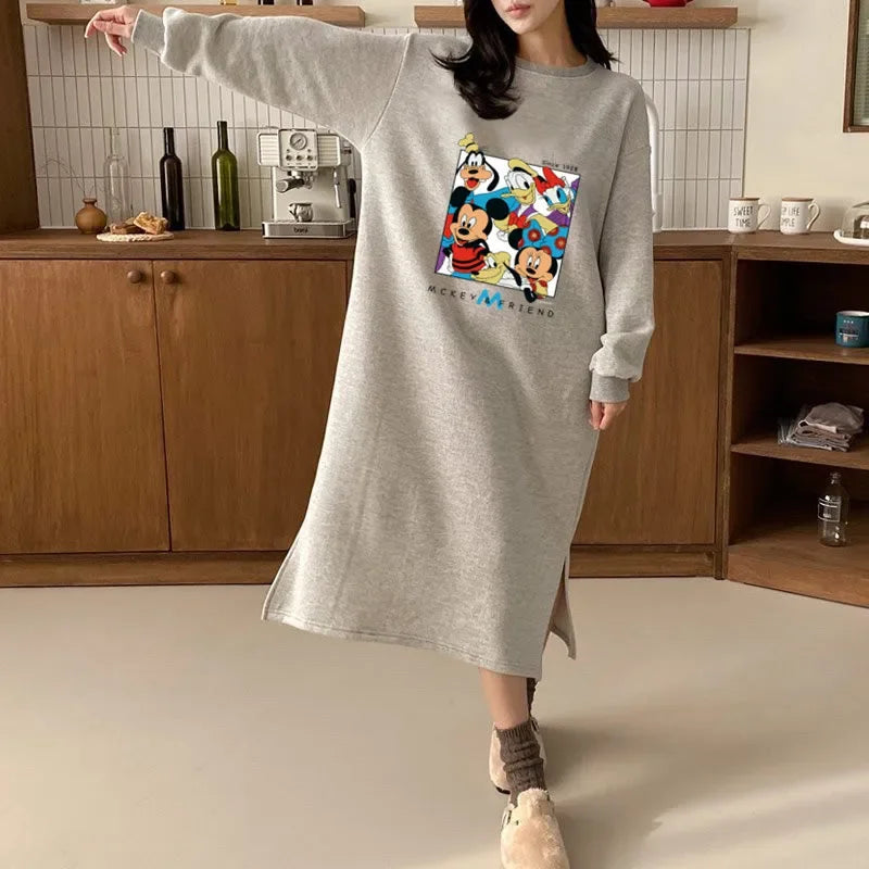 2023 Autumn/winter New Style Petite Sweatshirt Dress Women's Clothing Tweed Style Inner Autumn Winter Long Dress - Seprincess