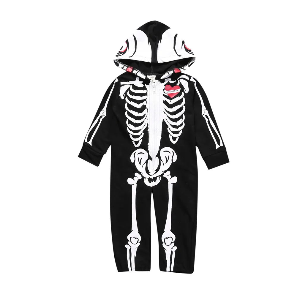 Umorden Baby Skeleton Costume Romper Outfit Hoodie Jumpsuit Infant Toddler Purim Halloween Fancy Dress - Seprincess