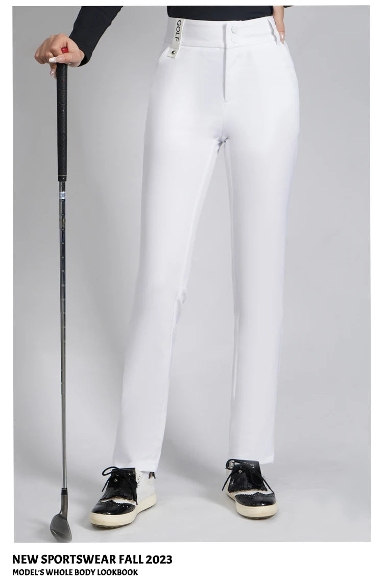 Golf Women's Pants Sttraight High Waist Causal Sportswear Elastic Brethable Golf Tennis Trousers