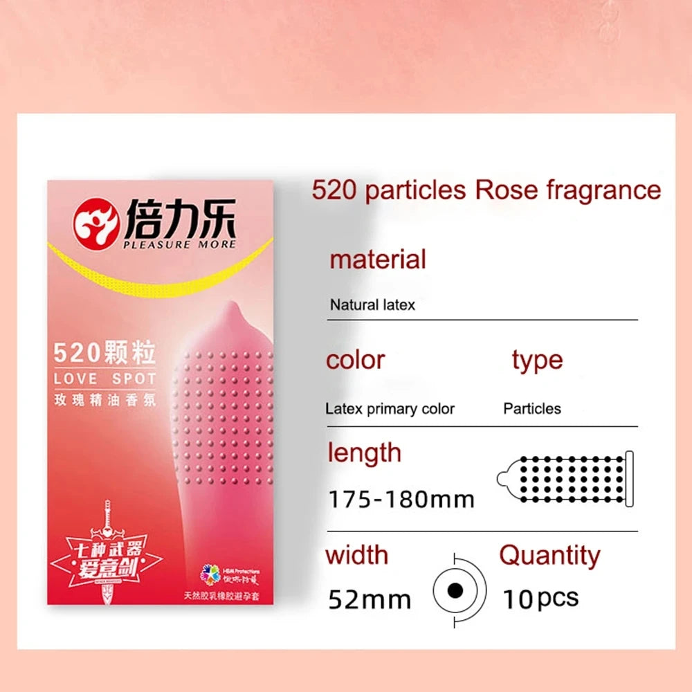 G-spot Condom Adult Sex Toy 520 Particles Rubber Penis For Sleeves Stimulation Erotic Safety Condom Male Intimate Goods Sex Shop - Seprincess