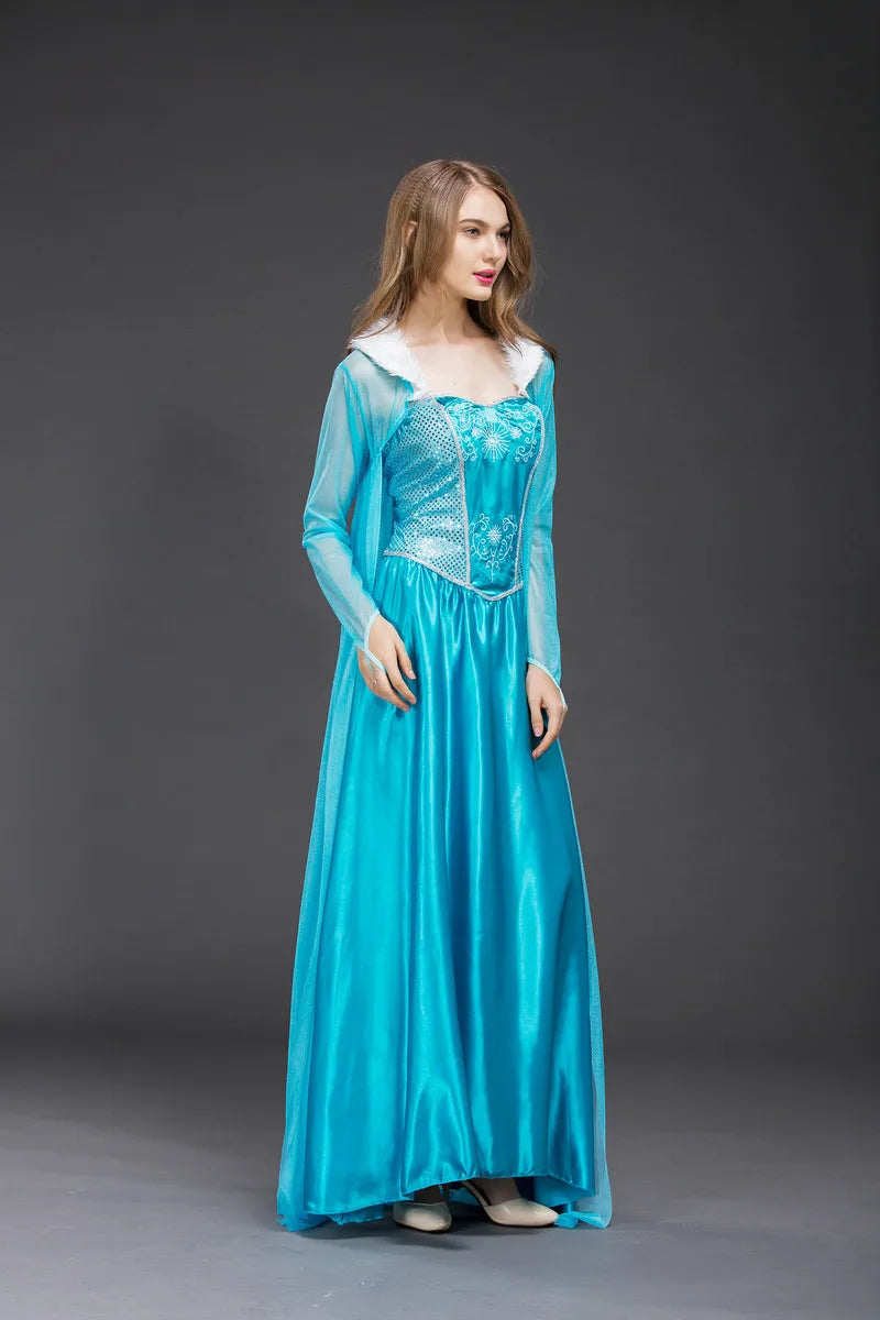 Snow Elsa Princess Elsa Dress Adult European and American Halloween Cosplay Stage Costumes - Seprincess