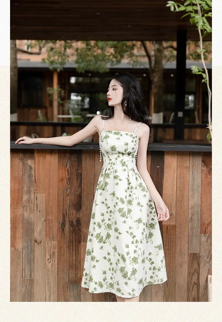 Summer Women Sleeveless Sexy Split Qipao Elegant Print Flower Chinese Dress Retro Traditional Oriental Clothing Cheongsam