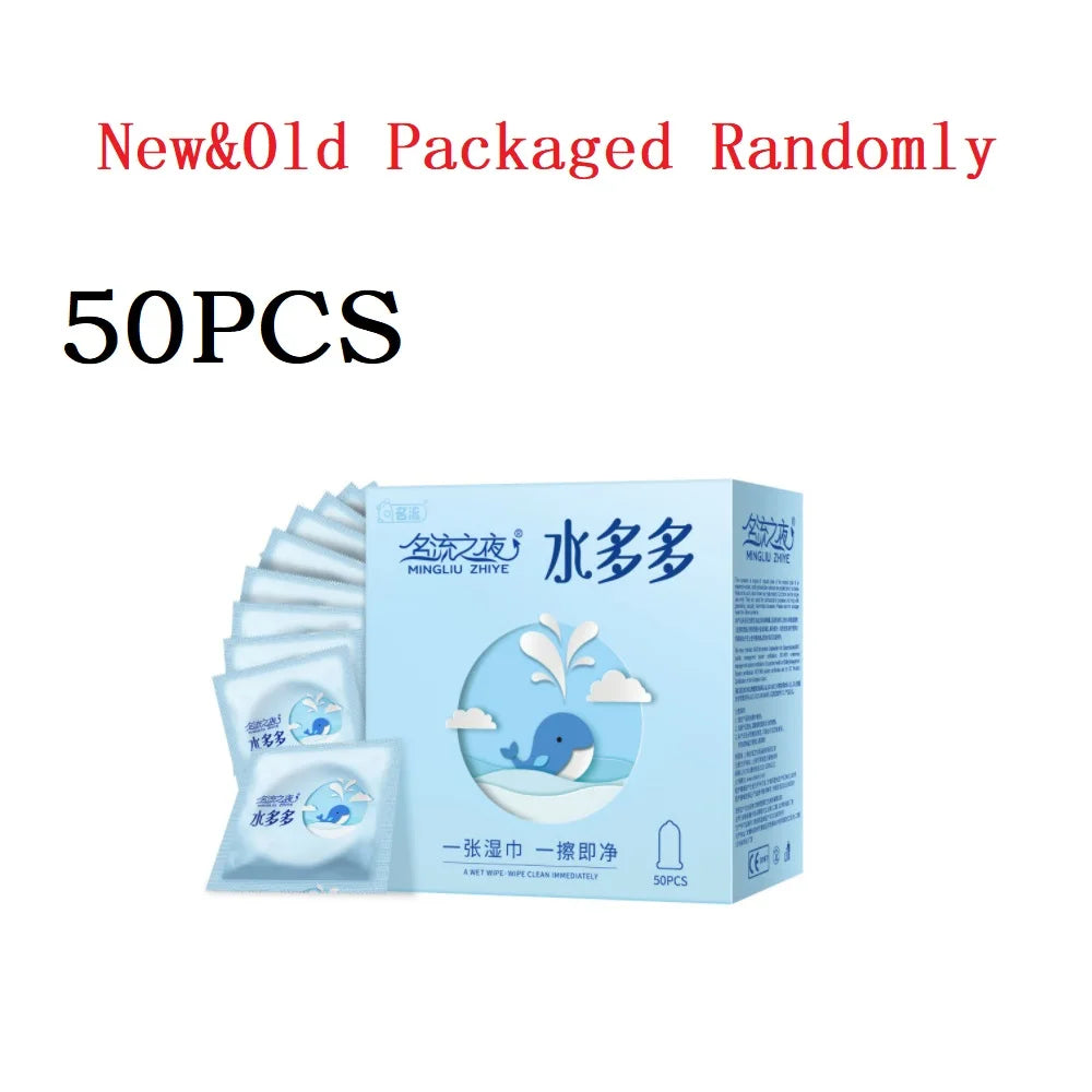 100/50pcs Hyaluronic Acid Condoms For Men Couples Ultra Thin Penis Sleeves Sex Toys Safer Condoms Sexshop Products condones caja - Seprincess