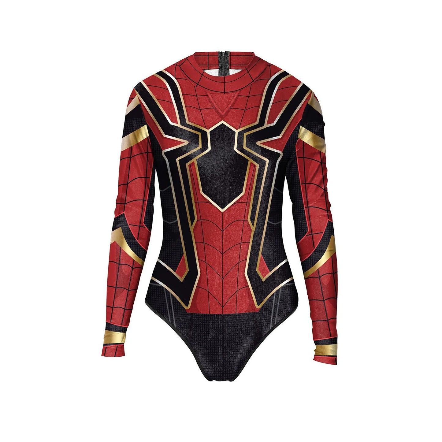 Superhero Bodysuit for Women Men Spiderman Captain Cosplay 3D Print Long Sleeve Swimsuit Adult Halloween Carnival Costume - Seprincess