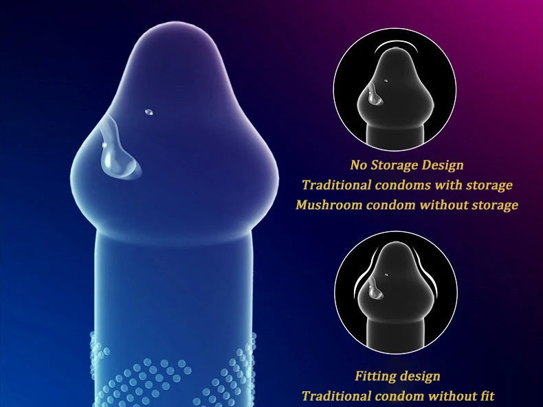 10pcs Erotic Penis Sleeve 3D Dotted Condoms Enlargement Large Particles Mushroom Condom High Sensitive Sex Toys for Men Condones - Seprincess