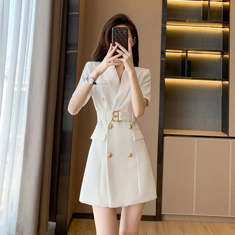 2024 Summer New Fashion Temperament Women's Dress Small Fragrance French High-grade White Dress Summer Niche Design Suit Skirt - Seprincess