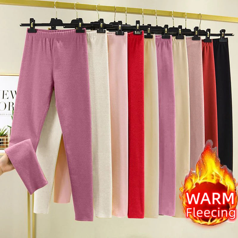 Autumn Winter Plush German Velvet Fleecing Pant Elastic Waist Slim Fit women's Pants Leggings For Woman Sweet Homewear Pajamas