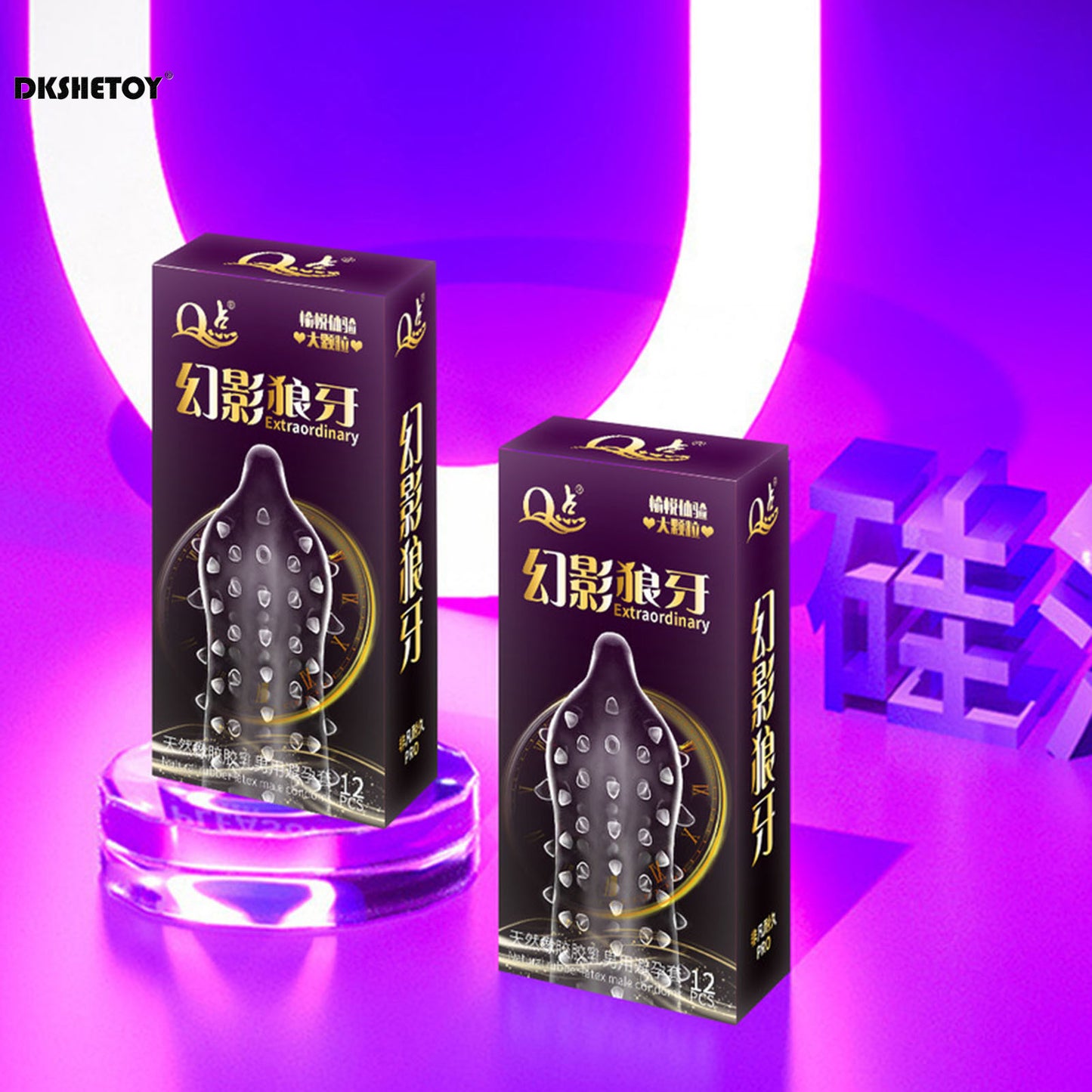 Large Dotted Condom Wolf's Teeth Barbed Male Granular G Spot Stimulation Contraception Penis Sleeves Sex Products Adult 18+ - Seprincess