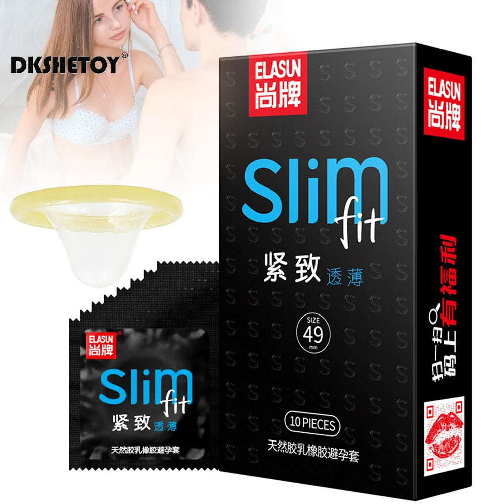 Elsun 49mm ultra thin Condoms  for men delay ejaculation Close Fit Slim Small Size penis sleeve Natural Condom Contraceptives - Seprincess