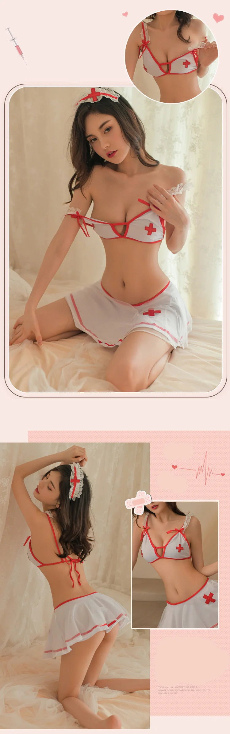 Erotic lingerie Nurse Deep V Uniform Temptation Short Skirt fetish lolita costumes sexy women's disguise cosplay xxx sexshop - Seprincess