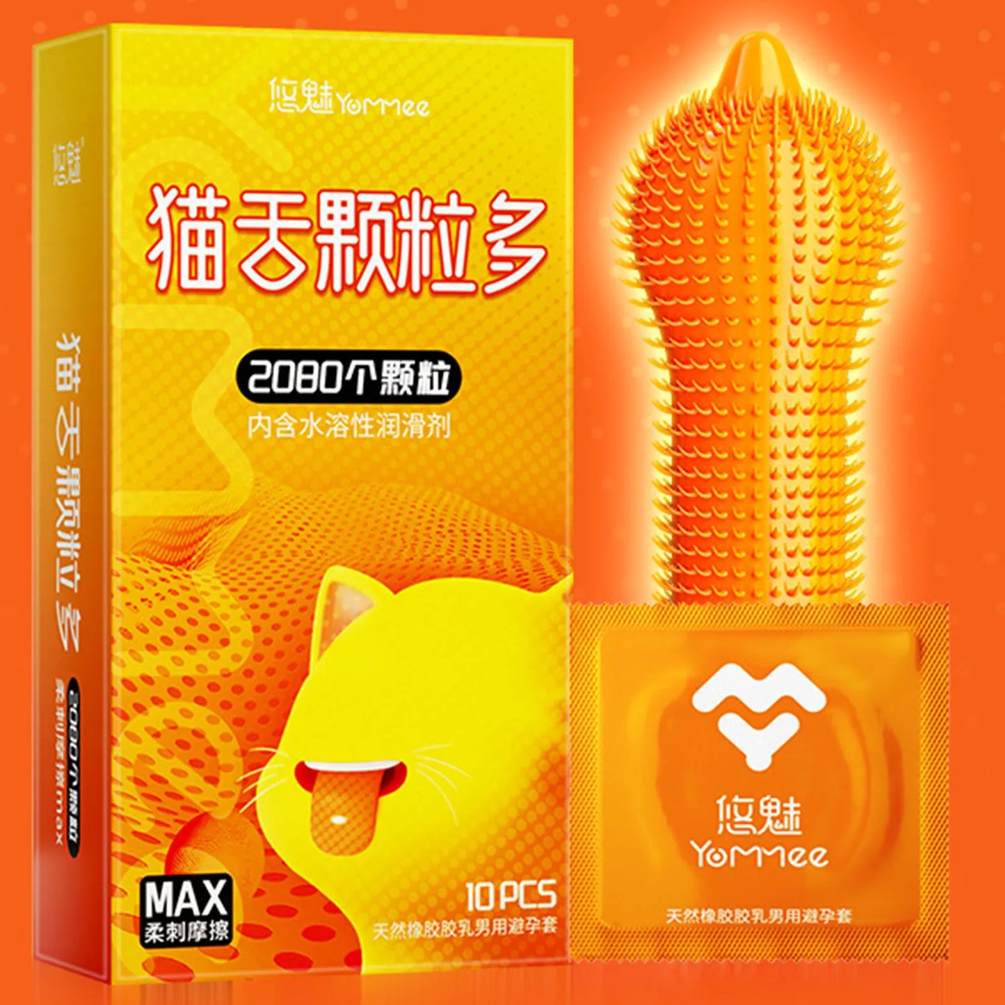 Big dots Condoms for men delay ejaculation Long Lasting Sensitivity spike Condom Cat tongue dense dotted penis sleeve for adults - Seprincess