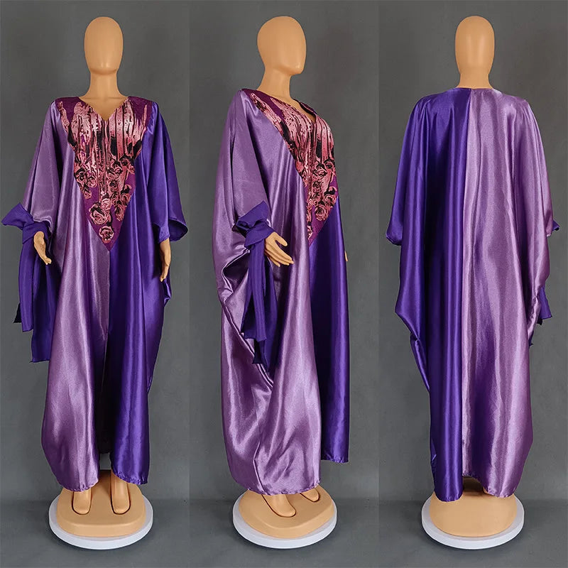 Abayas For Women Dubai African Muslim Fashion Dress Caftan Marocain Evening Party Dresses Satin Boubou Robe Djellaba Femme 2024 - Seprincess