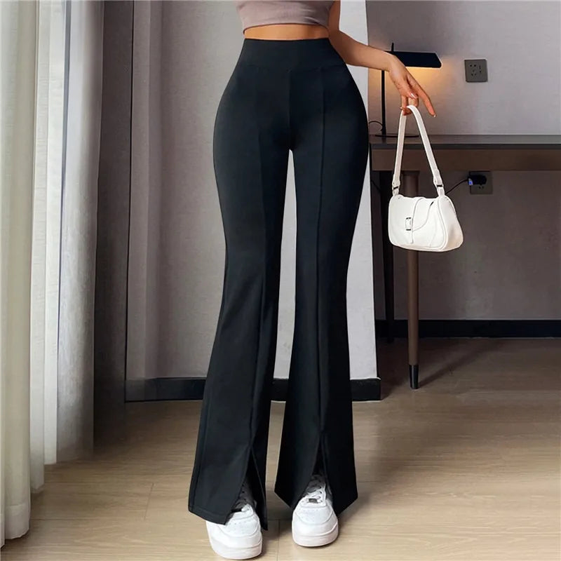 2025 New Flare Leggings Yoga Pants Women High Waist Wide Leg Pants Women Gym Sports Black Flared Pant Plus Size Dance Trousers