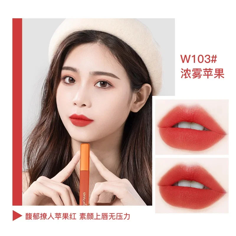 Velvet Orange Lipstick Brighten Skin Matte Lipsticks Waterproof Long Lasting Lip Stick Lip Tint Women Korean Cosmetic Lip Glaze - Seprincess