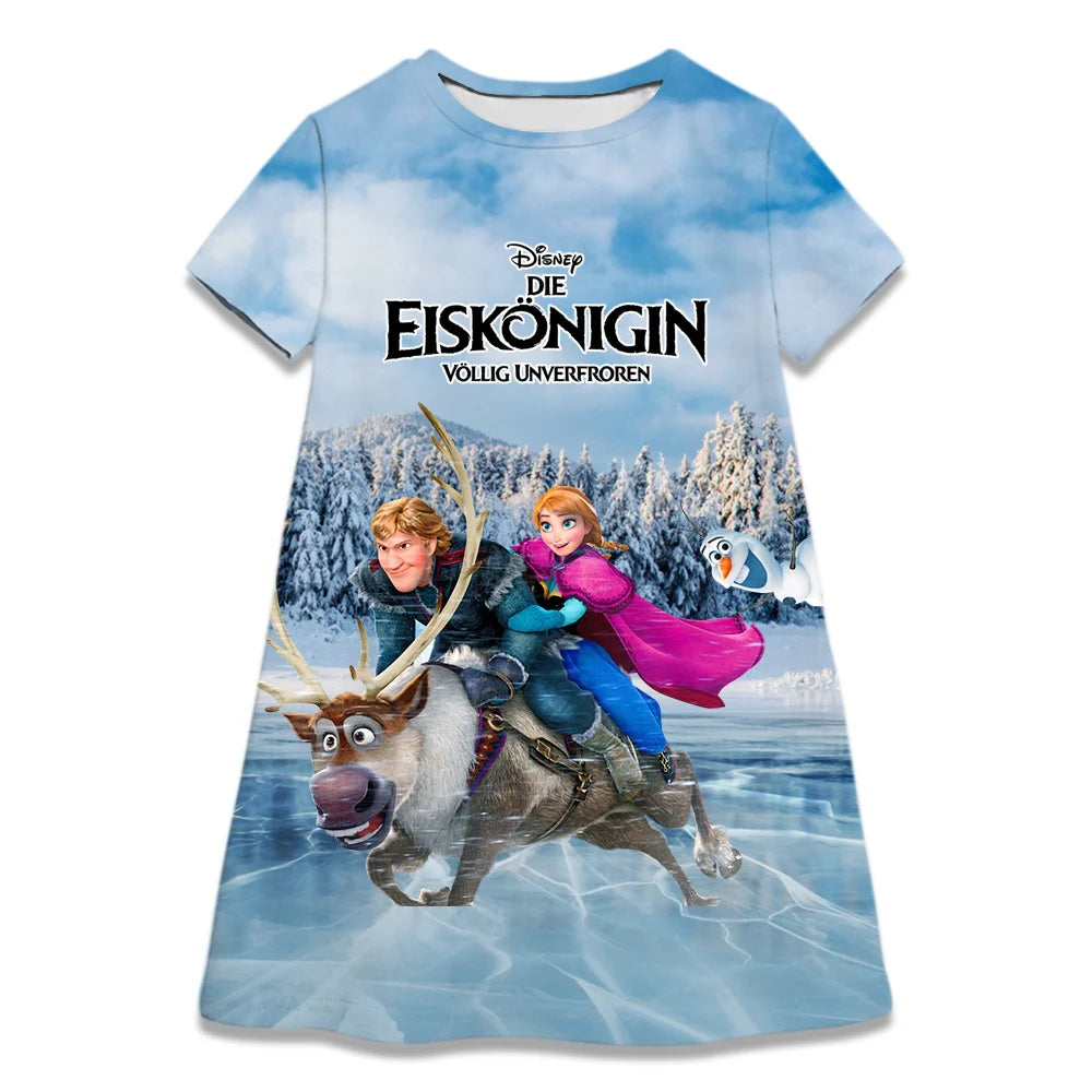 Hot Sale Kids Girl Cosplay Snow Queen Top Disney Frozen Elsa And Anna Princess Dress for 2-8 Years Girls Birthday Party Dresses - Seprincess