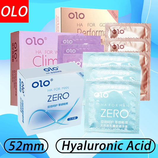 Hyaluronic Acid Condom 3 Pcs Ultra-thin Male Delaying Climax Lubricated Condom Smooth-surface Safer Sex Products for Adults - Seprincess