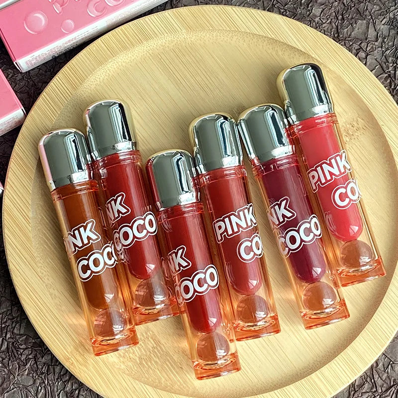 PINK COCO Mirror Water Lip Gloss Lip Glaze Moisturizing Liquid Lipstick Clear Tint Makeup Korean Lip Balm Women Cosmetics - Seprincess