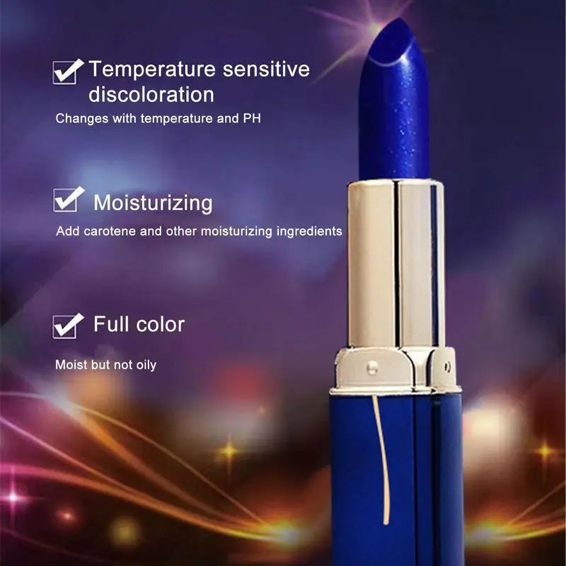 Color Changing Lipstick Waterproof Blue Lipstick That Turns PinkWipe Blue Turns To Pink Moisturizing Long Lasting - Seprincess