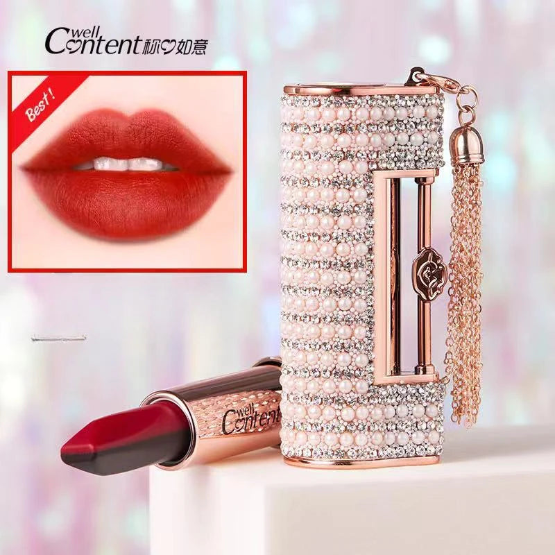 5 in 1 Locks Matte Lipstick Lasting Pigmented Waterproof Makeup Silky Touch Charming Woman Beauty Cosmetic - Seprincess