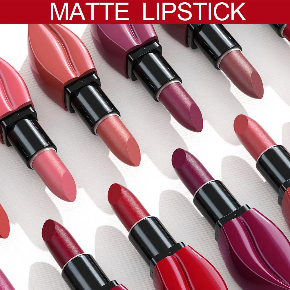 Natural Smooth Matte Waterproof Velvet Nude Lipstick Sexy Red Brown Lip stick Pigments Makeup Lipgloss Long Lasting Profissional - Seprincess