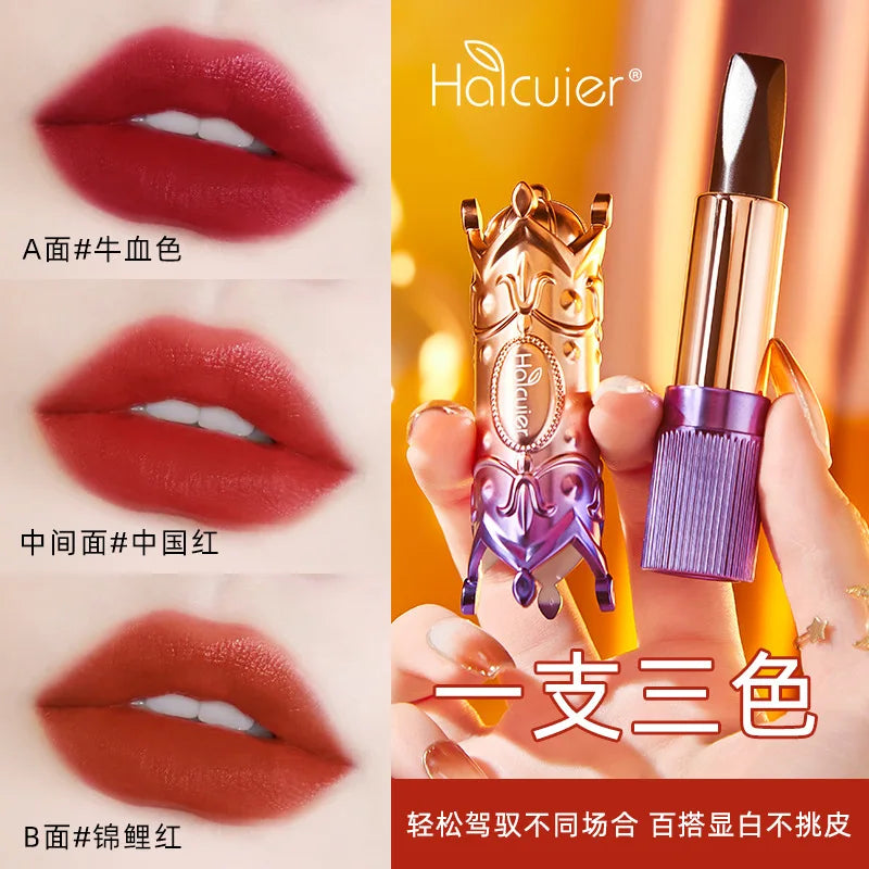 Purple Golden Magic Change 3Color Lipstick Temperature Change Color Complexion Improvement Moisturizing Not Oily No Stain on Cup - Seprincess