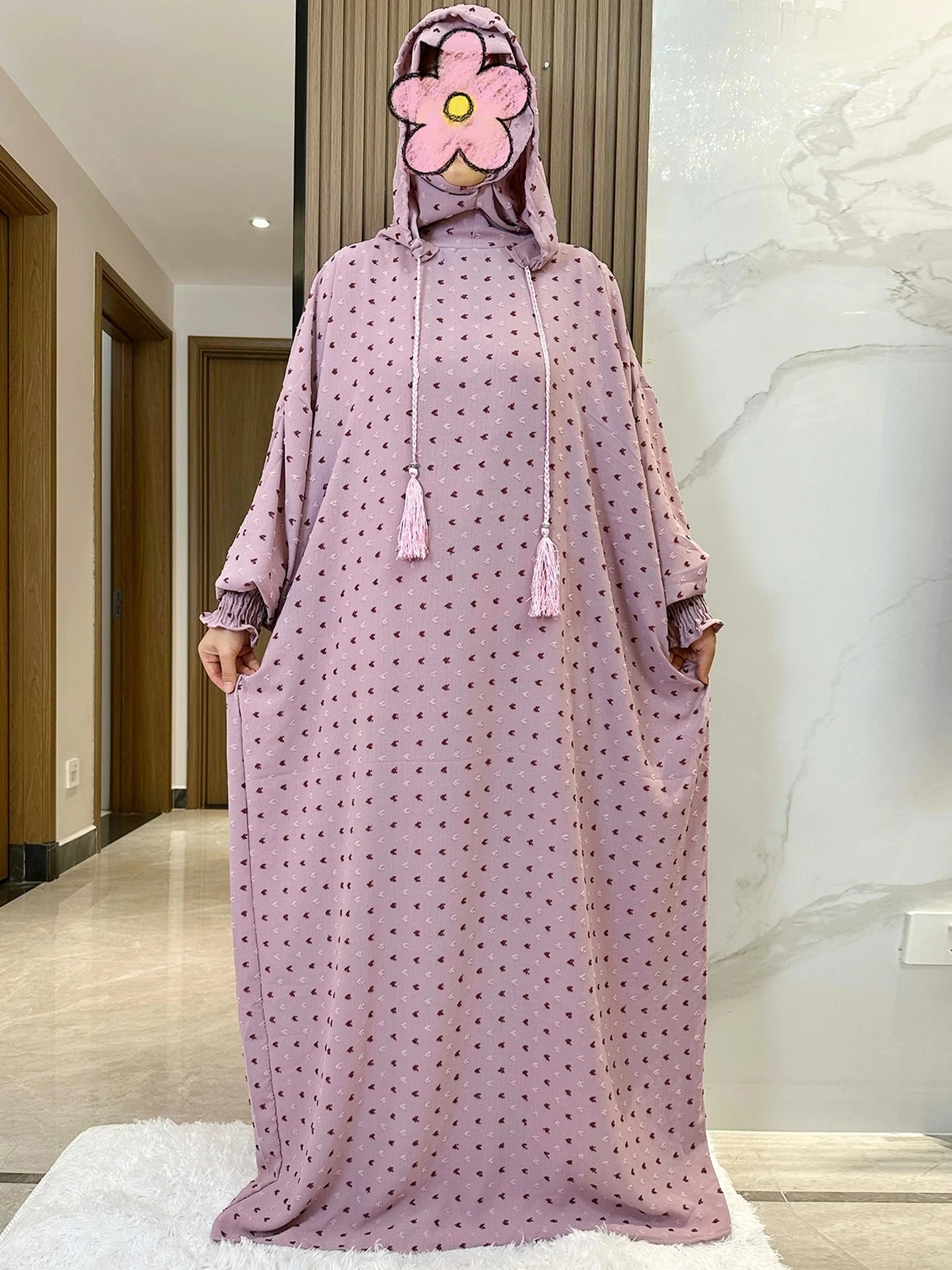 New Ramadan Muslim Two Hats Abaya Dubai Turkey Islam Prayer Clothes Solid Cotton Fabric Dresses Islam Women Dress Kaftan - Seprincess