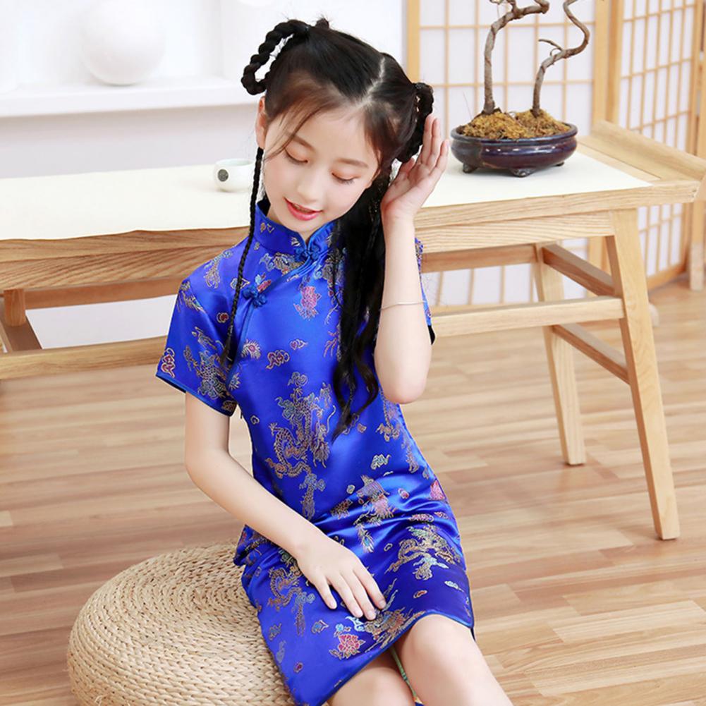 Kids Hanfu Dress Elegant Princess Dress Summer Dresses Chinese Cheongsams For Girls Traditional Chinese Dress Toddler Dress - Seprincess