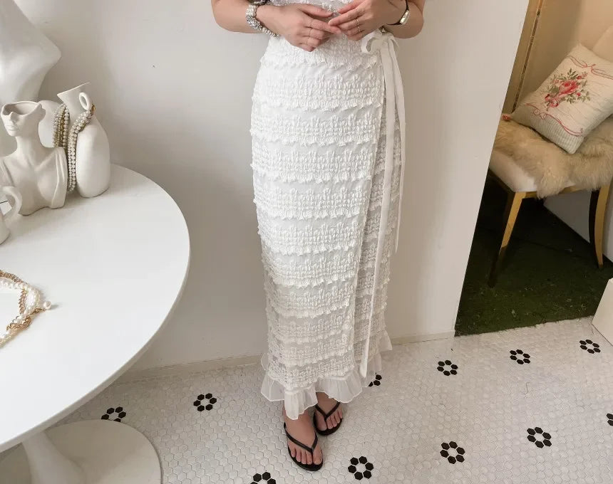 Women Elegant Bodycon Dress Summer Sexy V-neck Short Sleeve Korean Long Dresses Ladies Vintage Solid White Black Long Robe - Seprincess