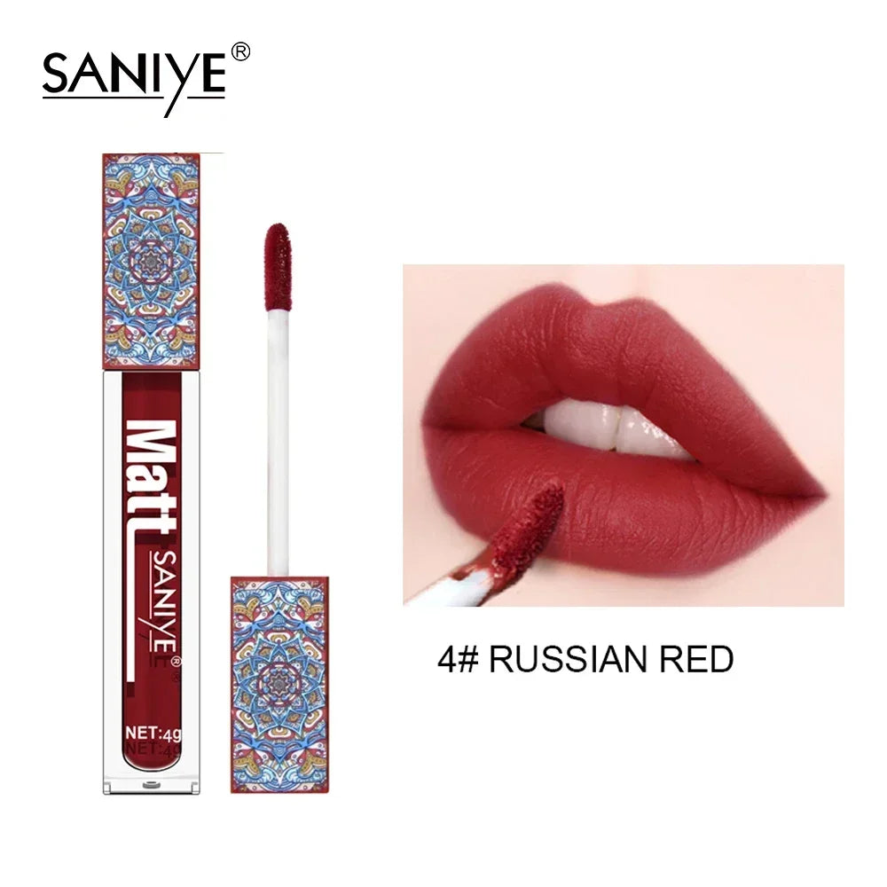 1PCS Waterproof Matte Nude Lip Gloss Brown Nude Pigment Dark Red Long Lasting Velvet Liquid Lipstick Women Makeup Lip Glaze - Seprincess