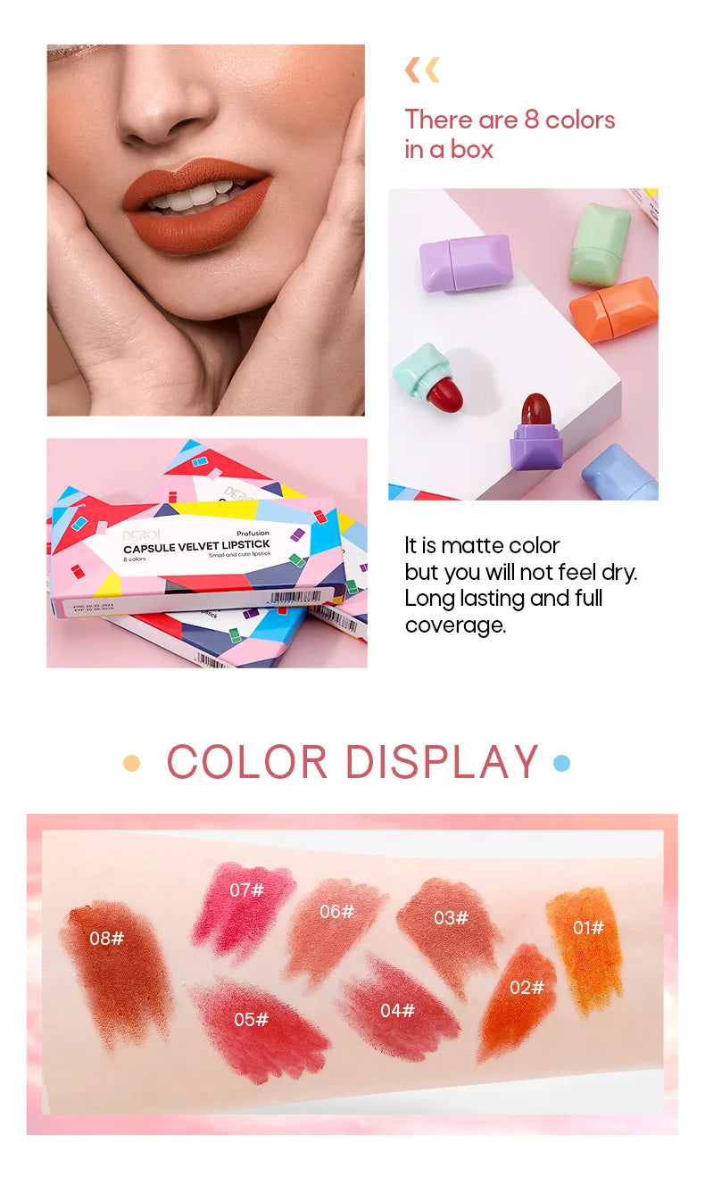 DEROL Matte Set Lipstick Capsule Lipstick Star Candy Mini Capsule Lipstick