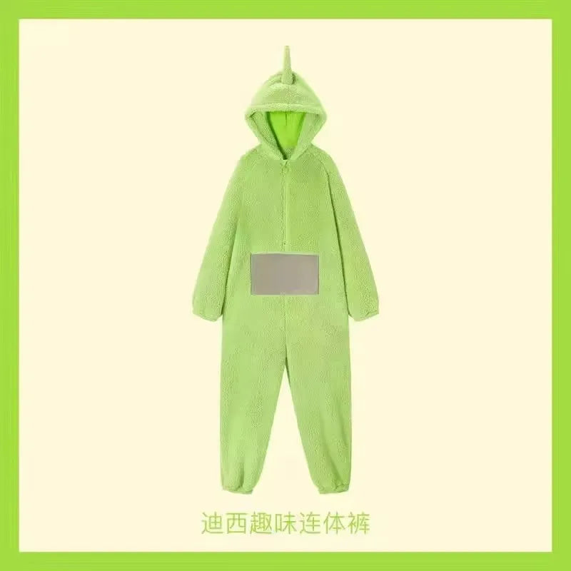 Miniso Teletubbies Cartoon Adult Jumpsuit Costume Adult Onesie Pajamas Unisex Animal One-Piece Clothes Cosplay Homewear Toy Gift - Seprincess