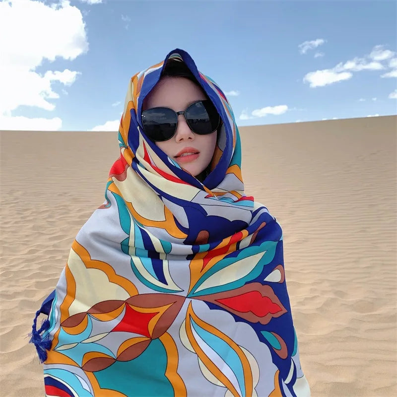 17 Styles 90x180cm Travel Beach Sunscreen Scarve Bikini Large Shawl Sarong Wrap Scarf Women Brazilian Swimsuit Bathing Cover-ups