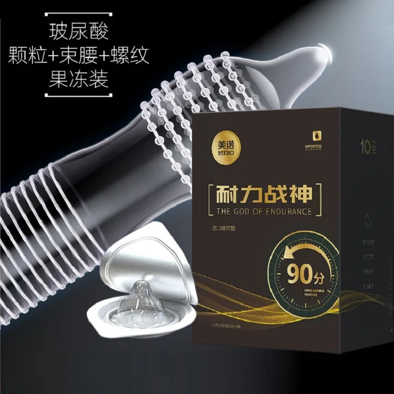 0.01 Ultra Thin Condom Sex Toy For Men Adult G-spot Thread Cock Condoms Lasting Male Penis Sleeves High Sensitive Sex Products - Seprincess